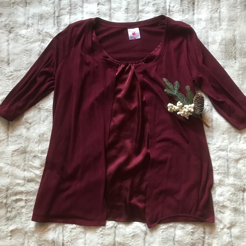 💕 Two Hearts Maternity Blouse, Sz L., Never Worn